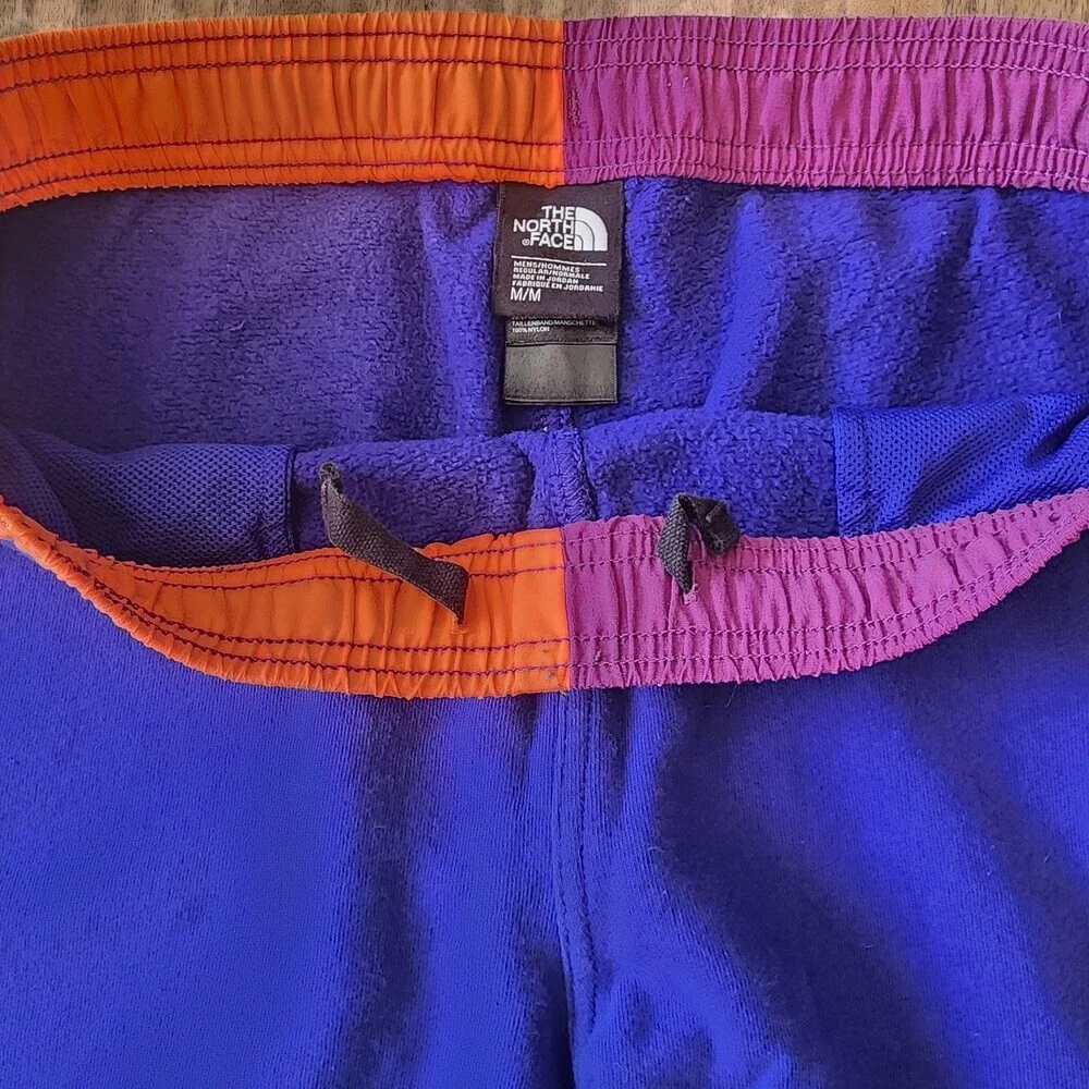 The North Face Rage Pants Mens Medium Blue Fleece Joggers Hiking Colorblock